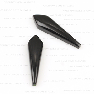 High Quality 10x30mm Natural <b>Black</b> <b>Onyx</b> Cabochon Long Kite Cut Flat Back Quartz Gemstone Calibrated Loose for Jewelry Making - Product Image 4