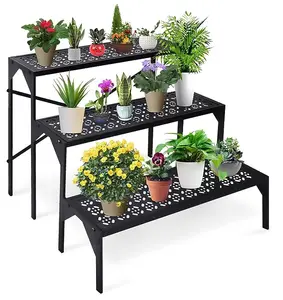 金属植物支架梯子花盆支架展示架家用花园露台重型实用储物收纳架