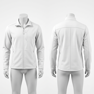 Chaqueta Médica Elástica de Poliéster, Rayón y Spandex de 220 GSM, Diseño con Paneles Grises, Chaqueta con Logotipo Personalizado - Product Image 5