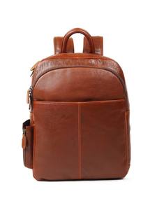 Sac à dos minimaliste en cuir véritable Tan unisexe, sac pour ordinateur portable 15 pouces, sac de travail professionnel, voyage, fermeture éclair, durable - Product Image 4