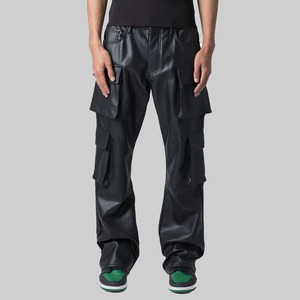 Veste en cuir Boxy personnalisée pour hommes Fermeture éclair lourde Grande taille Streetwear Logo personnalisé Hiver Haute qualité 500g Usine - Product Image 1