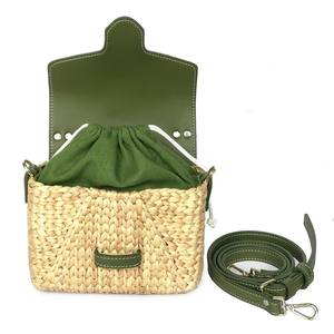 Bolso de moda 2024 con bolsa de jacinto de agua con asa de cuero y correa hecha a mano del mejor proveedor de Vietnam - Product Image 2