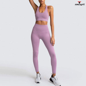 Nouveau Style populaire Design nouvelles femmes sport soutien-gorge vêtements Fitness sans couture Yoga ensemble entraînement femmes porter 2 pièces ensemble - Product Image 3