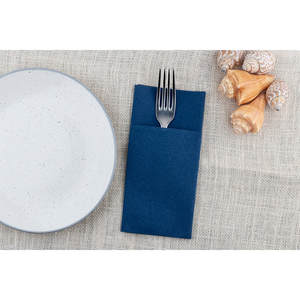 Serviettes de table Kanguro bleues 40x40cm, en tissu doux et absorbant, 480 pièces, B2B - Product Image 2