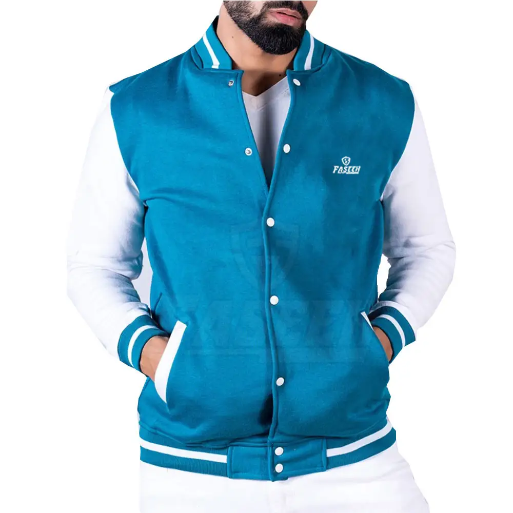 Nova jaqueta Letterman de inverno de alta qualidade com logotipo personalizado em algodão estilo esportivo modelo preenchido com números baixos