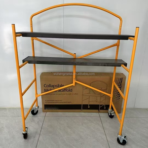 Échafaudage portable de construction, échafaudage mobile galvanisé avec roues universelles, léger pour les projets intérieurs et extérieurs - Product Image 1