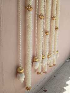 Trắng solawood sen & trang trí bối cảnh thiết lập vinayak chaturthi, tân gia pooja, venkateswara shanku Chakram lễ hội trang trí nội thất - Product Image 3