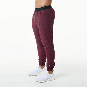 2024 hommes respirant Fitness vin rouge confortable sport survêtement pantalon avec poches vêtements d'entraînement Fitness mode chaîne poches - Product Image 2
