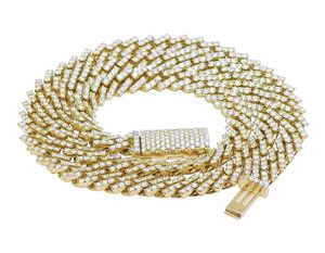 Cadena de eslabones cubanos de oro de 10K a la moda con diamantes cultivados en laboratorio, collar de diamantes de corte redondo personalizado para estilo de joyería para hombre - Product Image 1