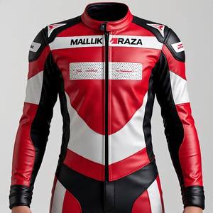Traje de carreras de motos de cuero de vaca personalizado, tamaño y ajuste a medida, Armadura de Hombro y Rodilla CE, Impresión de logotipo y diseño personalizado, uso en pista - Product Image 2