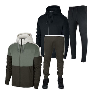 Ensemble de survêtements d'hiver respirants 100% coton avec impression par transfert de chaleur pour hommes, vêtements de rue avec logo personnalisé - Product Image 1