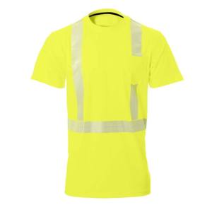 Camiseta de Trabajo de Alta Visibilidad para Hombre, 100% Algodón, Amarillo Marino, Reflectante, para Minería y Construcción - Product Image 1