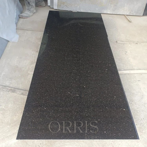 Plan de travail de cuisine de luxe en granit noir Galaxy ORRIS LIVING, grande dalle polie, pierre naturelle, dessus de meuble de salle de bain - Product Image 5