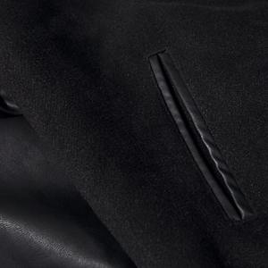 เครื่องแบบทีมโรงเรียนเสื้อแจ็คเก็ตเบสบอลแขนหนังแท้สีดำเสื้อโค้ทตัวอักษรสำหรับนักศึกษาฤดูใบไม้ผลิฤดูหนาว - Product Image 6