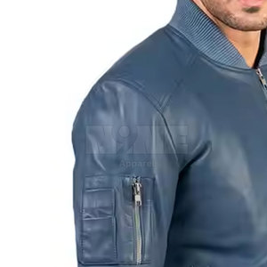 Veste en cuir de couleur personnalisée de haute qualité pour hommes vêtements d'hiver avec style décontracté - Product Image 5