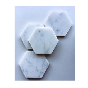 Dessous de verre ronds faits à la main en pierre de marbre Accessoire de verres de qualité supérieure pour table basse à manger Choix de cadeau moderne et durable élégant - Product Image 5