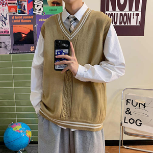 Pull tricoté respirant à col en V coton Logo personnalisé imprimé tricots d'hiver pour hommes approvisionnement ODM - Product Image 4