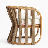 Fauteuil inclinable moderne en rotin et jonc de mer – Taille personnalisable – Mobilier pour salon, bureau à domicile, usage extérieur – Fabriqué