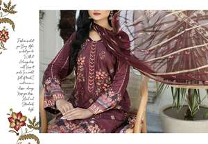 ผ้าลินินสไตล์ปากีสถาน Shalwar Kameez สำหรับผู้หญิงฤดูหนาวด้วยผ้าคุณภาพดีมาก - Product Image 2