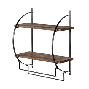 Estante de almacenamiento de baño de madera de Metal montado en la pared de doble capa personalizable toallero de hierro organizador de cocina sala de estar de Hospital - Product Image 6