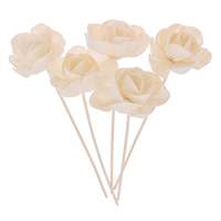 5 Pcs Rotin Reed Diffuseur Recharge Bâtons Décor De Parfum À La Maison avec Rose Fleurs Arôme Premium Rose Parfum Ensemble