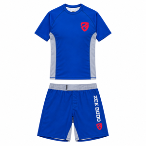 Maillot de compression personnalisé à manches courtes pour homme, sublimé, avec coutures plates, pour BJJ, MMA, lutte, grappling, gym, 100% coton - Product Image 1