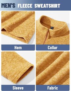 Chaqueta de trabajo de manga larga 2024 para hombre, jersey de invierno de algodón 100%, Sudadera con cuello levantado, forro polar con cremallera 1/4 para Golf informal - Product Image 5