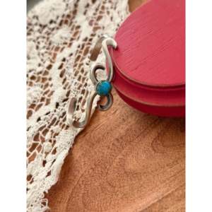 Navajo Handmade Cultural Collectible Sonoran Mountain Turquoise & Sterling <b>Silver</b> <b>Cuff</b> <b>Bracelet</b> - Product Image 3