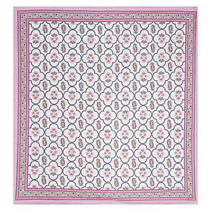 Parure de lit double 3 pièces en coton imprimé à la main Jaipuri, motif floral et animalier rose pâle, avec taies d'oreiller à bordure élégante - Product Image 3