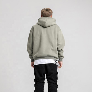 Pull-over à capuche en polaire de haute qualité pour hommes, sweat-shirt avec logo personnalisé brodé, tenue décontracté, grande taille, automne, couleur unie, perlée - Product Image 5