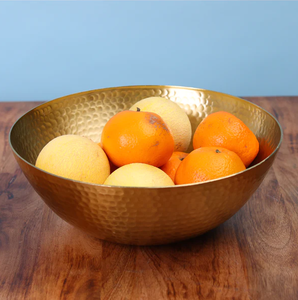 ชามโลหะหรูหราจากโฮมคราฟท์เอ็กซ์ปอร์ต พร้อมพื้นผิวลายตอก สีปรับแต่งได้ เหมาะสำหรับใช้ในบ้าน ร้านอาหาร และงานเลี้ยง - Product Image 1