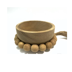 Vela de cuenco de madera con cuentas redondas de Acacia al por mayor, portavelas hecho a mano, decoración de Pascua de Vietnam - Product Image 4
