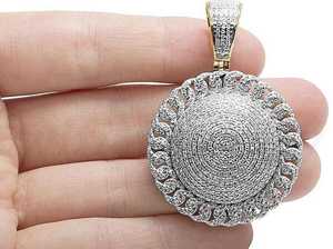 Ice Out Round Cut VVS Moissanite Diamond Pendant Hip-Hop Jewelry Pendant Anniversary Gift para hombres 925 Sterling Silver - Product Image 5