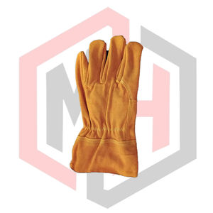 Brown Leather Heated Fire Resistant Tear-Resistant Grain Texture Firefighting <b>Gloves</b> Silicone-free Powder-free 14 Inch - Product Image 4