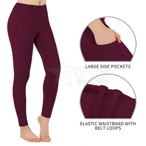 Jodhpurs pour femmes à taille haute, couleur unie, extensibles, avec fermeture éclair, pour les sports équestres - Product Image 6