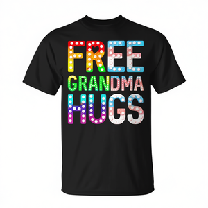 T-shirt « Free Grandma Hugs Rainbow Pride » LGBTQ Love Support Grandmother Gift Adult Unisex Short Sleeve Crew Neck Digital Printing - Product Image 2