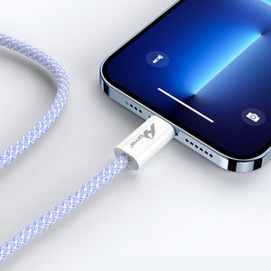 สายเคเบิล Type-C CB-298CC สีม่วง60W 3M ความยาว1.5M/2M โลหะผสมอลูมิเนียมทองแดงบริสุทธิ์สำหรับโทรศัพท์ Android iOS ชาร์จข้อมูล - Product Image 4