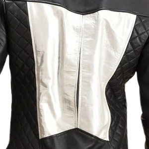 Vestes pour hommes, couleur noir et blanc, cuir véritable, veste en cuir de motard, veste de moto pour hommes en 2026 - Product Image 4