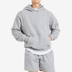 Oem Oversized Pull Over Hoodie No String Black Men Heavyweight Puff Print Hoody Cotton Fleece Sudaderas y sudaderas para hombres - Product Image 4
