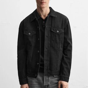 Chaqueta Vaquera de Mezclilla para Hombre de Alta Calidad, Estilo Urbano, Desgastada, con Botones en la Parte Delantera, Cuello Alto, Reversible, Azul - Product Image 3