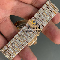Montre chronographe automatique élégante en acier inoxydable style hip-hop pour homme, avec diamants moissanite taille brillant clarté VVS, édition limitée