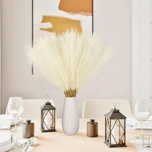 55cm 10 Uds esponjoso Pampas hierba caña Boho <span class=keywords><strong>flores</strong></span> decorativas plantas caña simulacro boda fiesta hogar Decoración escaparate flor Artificial - Product Image 1