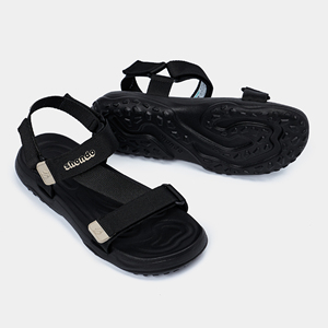 Sandales unisexes F11 à brides croisées noires avec semelle légère en EVA - Product Image 4