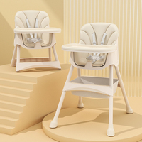 Ensemble de chaise haute et table à manger pliables et réglables en plastique personnalisable, multifonctionnel et portable pour enfants de 0 à 4 ans
