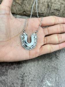 ทำด้วยมือโรเดียมและชุบทองสร้อยคอเงินสเตอร์ลิงสีขาวควายสีฟ้าครามอัญมณีธรรมชาติของขวัญสำหรับเธอ - Product Image 3