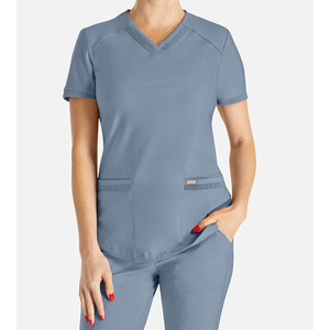 Uniformes hospitaliers à col en V ensembles de gommages avec logo personnalisé OEM uniformes uniformes médicaux pour femmes infirmières et infirmiers - Product Image 1