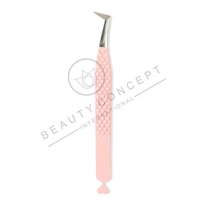 High Quality <b>Heart</b> Shaped Pink Colored Lash Tweezers for Eyelash Extension Stainless Steel Fine Features - Product Image 5