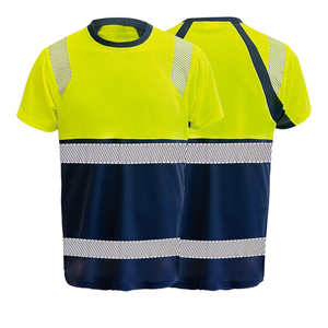 Panneau haute visibilité-T-shirts de travail à manches courtes pour hommes avec logo personnalisé imprimé haute visibilité construction bandes réfléchissantes coupe surdimensionnée - Product Image 2