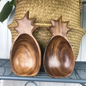 Meilleure vente assiette en acacia en forme d'ananas 20x9cm/bol en bois rond naturel/cuillère en bois avec long manche/ustensiles de cuisine en bois - Product Image 4