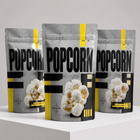 Sachet souple personnalisé pour popcorn, qualité alimentaire, résistant à l'humidité, avec fermeture éclair, pour aliments pour animaux de compagnie et chewing-gum